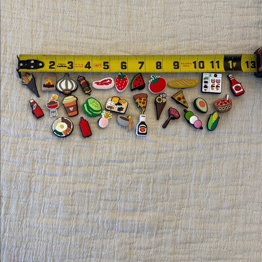 NWOT! Colorful Food-Themed Shoe Charms Set of 29 - Picture 2 of 2